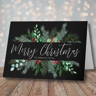 Prettig kerstfeest Moderne Elegante Groenpartij Feestdagen Kaart
