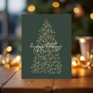 Prettig kerstfeest Moderne Elegante Kerstboom Feestdagenkaart