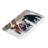 Prettig kerstfeest moderne foto chic script liefde magneet (Linkerzijde)