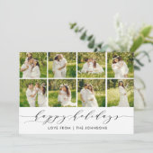 Prettig kerstfeest moderne fotocollagekaart feestdagenkaart (Staand voorkant)