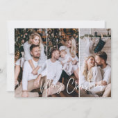 Prettig kerstfeest Moderne Minimalistische 3 Foto Feestdagenkaart (Voorkant)