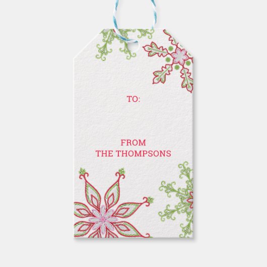 Prettig kerstfeest Moderne Mooie Kleurrijke Sneeuw Cadeaulabel (Voorkant)