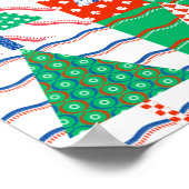 Prettig kerstfeest Moderne patchwork kerstbomen Poster (Hoek)