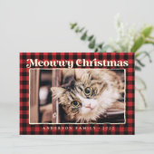 Prettig kerstfeest moderne ruitjespot met grappige feestdagenkaart (Staand voorkant)