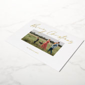 Prettig kerstfeest moderne script folie feestdagenkaart (Gedraaid)