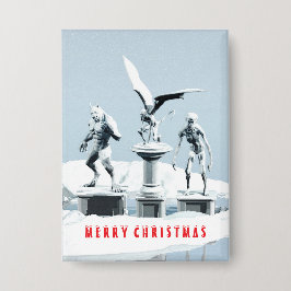 Prettig kerstfeest. Monster ijsculpturen Button