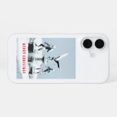 Prettig kerstfeest. Monster ijsculpturen iPhone 16 Hoesje (Achterkant horizontaal)