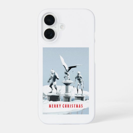 Prettig kerstfeest. Monster ijsculpturen iPhone 16 Hoesje (Achterkant)