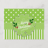 Prettig kerstfeest, mooie strepen en stippen briefkaart (Voorkant)