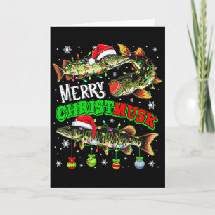 Prettig kerstfeest Musky Drie Kerstman Muskies Vis Kaart