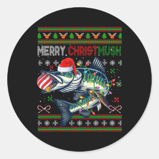 Prettig kerstfeest Musky Kerstman Musky Kerst Cost Ronde Sticker