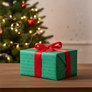 Prettig Kerstfeest Muziek in Jade Groen Cadeaupapier