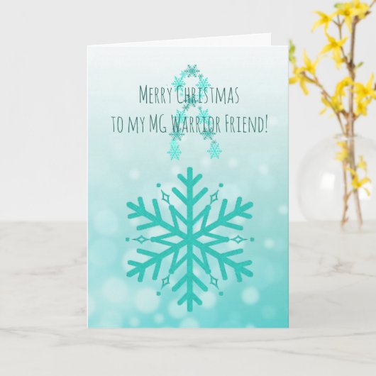 Prettig kerstfeest Myasthenia Gravis Krijger Vakan Kaart (Gele Bloem)