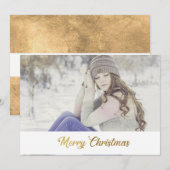 Prettig kerstfeest nepgoud schrift feestdagenkaart (Voorkant / Achterkant)