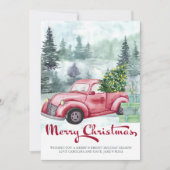 Prettig kerstfeest Nevelig bos en vintage rode vra (Voorkant)