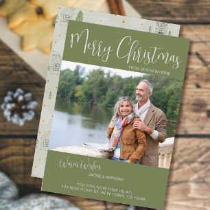 Prettig kerstfeest Nieuw huis Grove den Boom Teken Feestdagenkaart