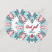 Prettig kerstfeest, Noors kerstgroet Feestdagenkaart (Voorkant / Achterkant)