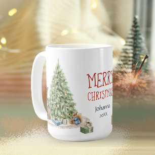 Prettig kerstfeest Nostalgische Schattige Dieren H Koffiemok