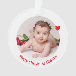 Prettig kerstfeest oma & aangepaste foto ornament