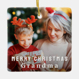 Prettig kerstfeest Oma aangepaste foto vakantie Keramisch Ornament