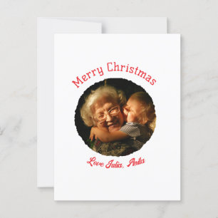 Prettig kerstfeest oma dochter foto cirkel briefkaart