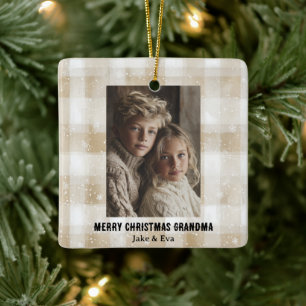 Prettig kerstfeest oma Familie foto ornament