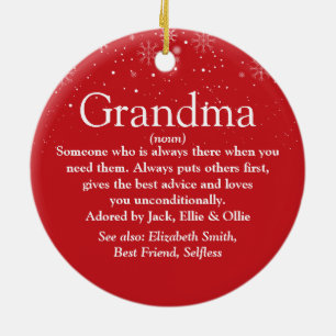Prettig kerstfeest Oma Grootmoeder Definitie Keramisch Ornament