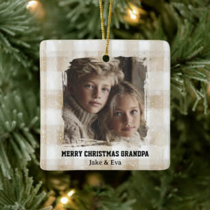 Prettig kerstfeest opa   Familie Foto Ornament