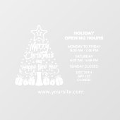 Prettig Kerstfeest, Openingstijden Bordje, Raamsticker (Vel)