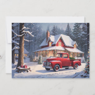 Prettig kerstfeest Oud huisje Feestdagenkaart