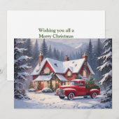 Prettig kerstfeest Oud huisje Feestdagenkaart (Voorkant / Achterkant)