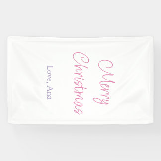 prettig kerstfeest paars roze naam liefde vakantie spandoek