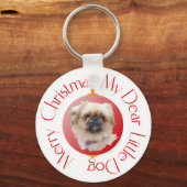 Prettig kerstfeest Pekingees Sleutelhanger (Voorkant)