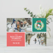 Prettig kerstfeest Pepermunt Kerstkrans Feestdagenkaart (Staand voorkant)