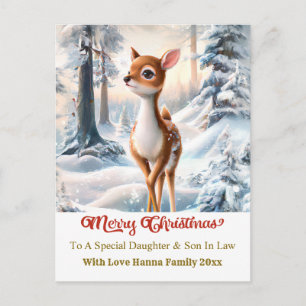 Prettig kerstfeest Persoonlijk I Schattig babyhert Feestdagenkaart