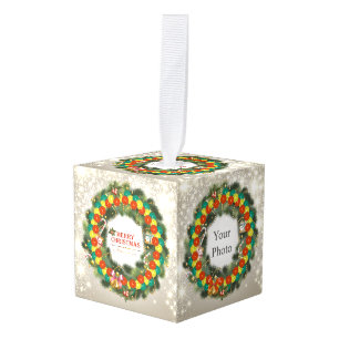 Prettig kerstfeest Pickleball 1 Aangepaste kubus k Ornament