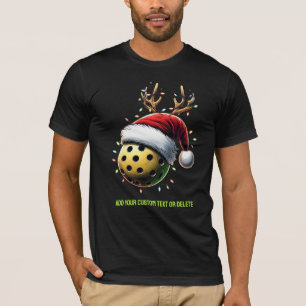 Prettig kerstfeest Pickleball Elf Kerstman Pickleb T-shirt