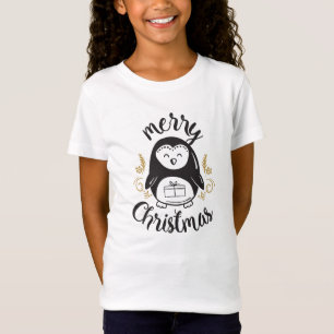 Prettig kerstfeest Pinguïn Cadeau Grappige Kindere T-shirt