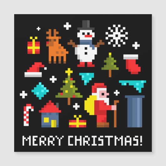 Prettig kerstfeest pixel tekenfilms (Voorkant)