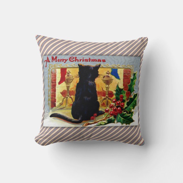 Prettig kerstfeest poes kussen (Voorkant)