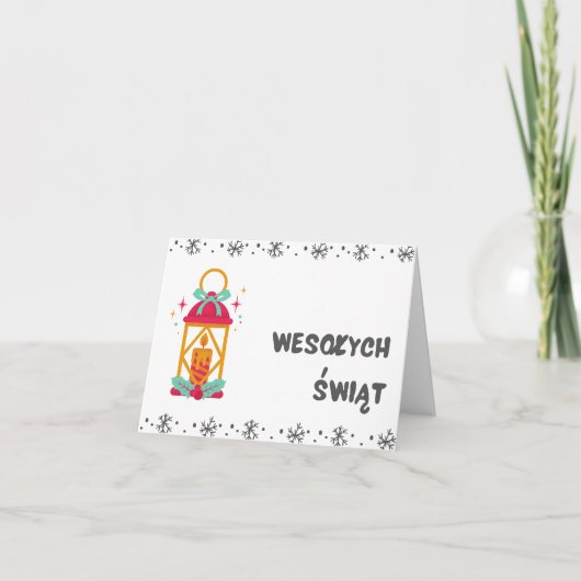 Prettig Kerstfeest Poolse Kerstmis Kaart (Voorkant)