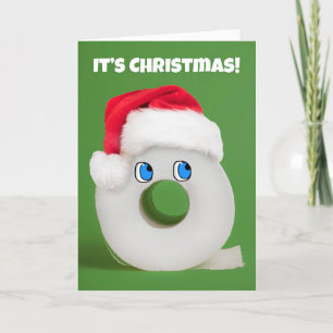 Prettig kerstfeest pratende rol toiletpapier feestdagen kaart