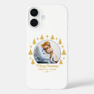 Prettig Kerstfeest Prettig Als Een Moeder Wit Goud iPhone 16 Hoesje