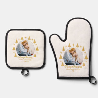 Prettig Kerstfeest Prettig Als Een Moeder Wit Goud Ovenwant & Pannenlap Set