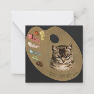 Prettig kerstfeest/prettige feestdagen Kat Notitiekaartje