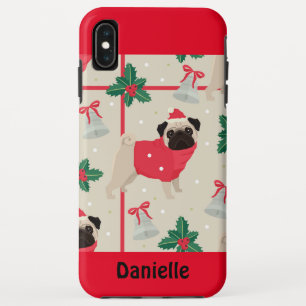 Prettig kerstfeest PUG iPhone XS Max Hoesje