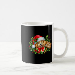 Prettig kerstfeest Puppy Kerstman Hoed Hulst Bord Koffiemok
