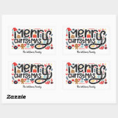 Prettig kerstfeest rechthoekige sticker (Vel)