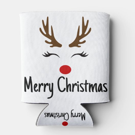 Prettig kerstfeest rendier blikjeskoeler (Achterkant)