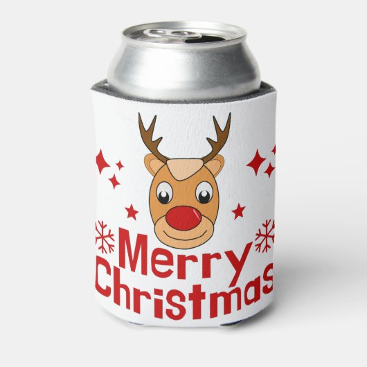 Prettig kerstfeest rendier blikjeskoeler (Blikje Achterkant)